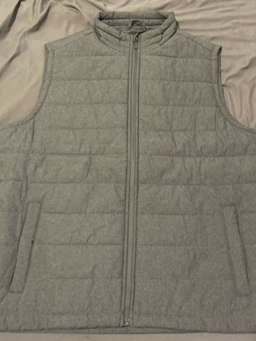 Sonoma Light Gray Quilted Puffer Vest